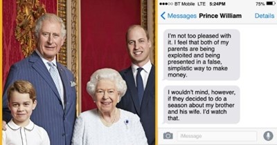 royal family reveal what they really think about 'The Crown' | thumbnail includes image of royal family Text - p00 BT Mobile LTE 5:24PM 75% Messages Prince William Details I'm not too pleased with it. I feel that both of my parents are being exploited and being presented in a false, simplistic way to make money. I wouldn't mind, however, if they decided to do a season about my brother and his wife. I'd watch that. iMessage