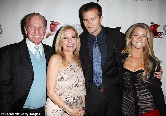Family life: Gifford often discussed her personal life on the show. Her husband Frank Gifford sadly died in 2015, they are pictured together with their children Cody and Cassidy