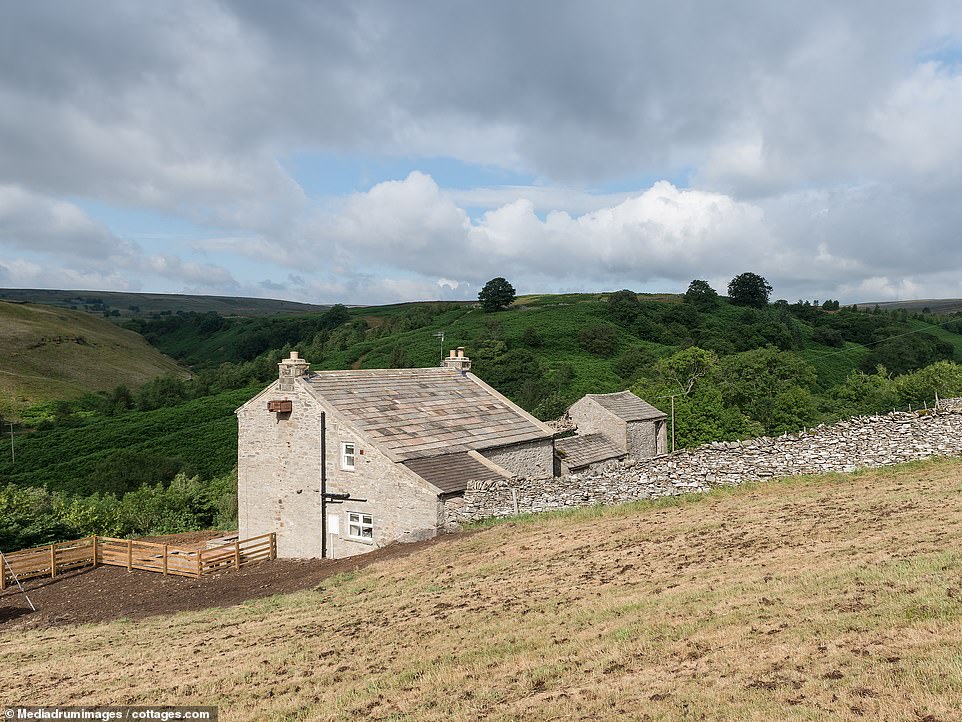 Helwith Cottage, in the small hamlet of Helwith near Marske in North Yorkshire, is now a holiday rental. The cottage is set in landscape that featured in the BBC series All Creatures Great and Small 