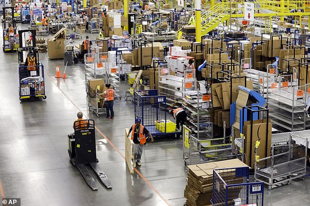 Five of the six current or former Amazon workers who were interviewed by the Daily Beast, revealed that after their breakdowns at work, they were put on short-term medical or disability leave. Workers are seen inside the Lebanon, Tennessee, warehouse