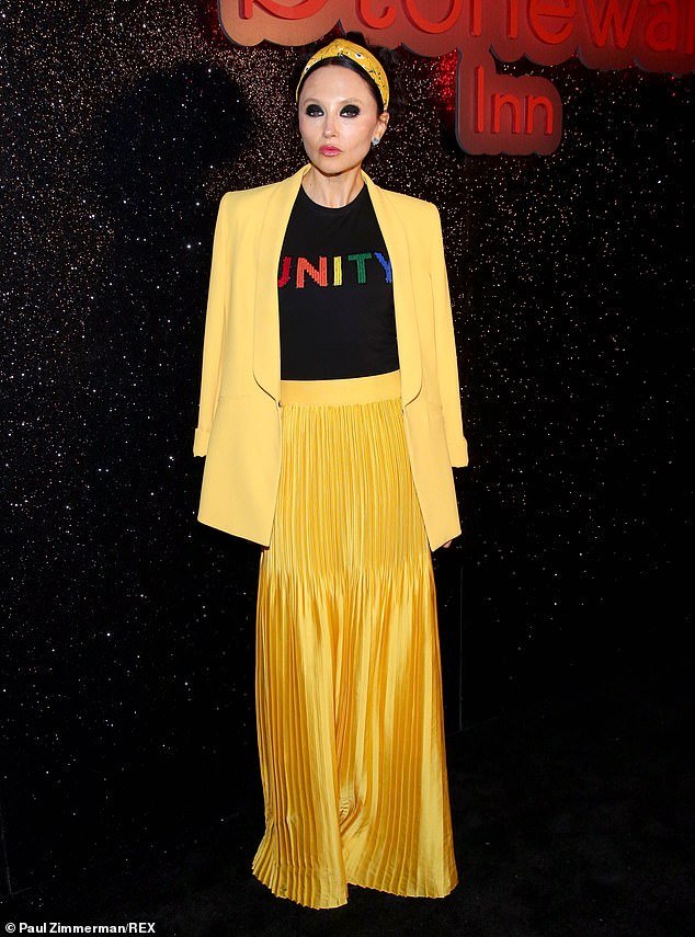 Hello sunshine! Also not skimping on color was Stacey Bendet, the chief executive officer and creative director of Alice + Olivia