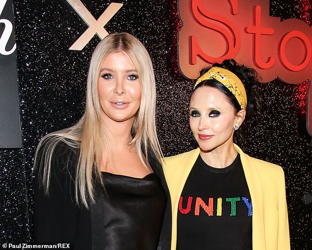 Top talent: Platinum blonde Sophia could be spotted posing up a storm next to Stacey herself