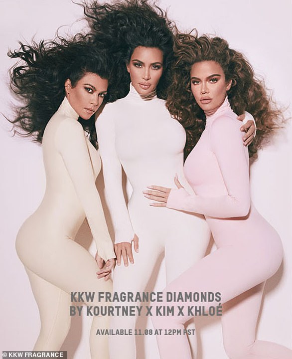 Sister act: Kim (centre) has potential to be the richest member of the Jenner/Kardashian family