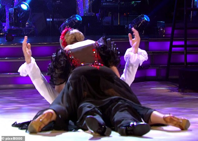 The cheery daytime TV presenter Ruth Langsford lost a little of her sparkle when she fell on top of Anton after a Paso Doble