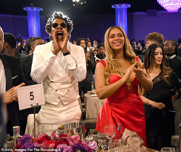 The speech earned him a standing ovation from Beyoncé, Jay-Z and several other music industry players