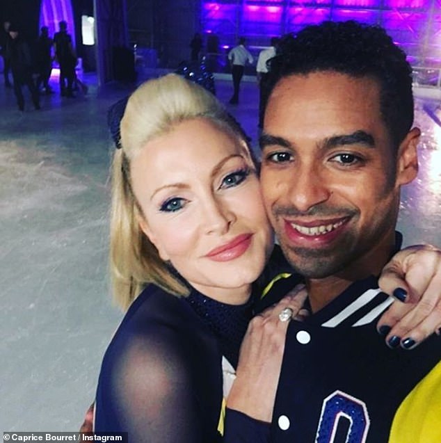 Hinting: It comes after Caprice appeared to take a thinly veiled swipe at her ex-skating partner on Tuesday by insisting her new partner Oscar Peter has been 'the epitome of kindness'