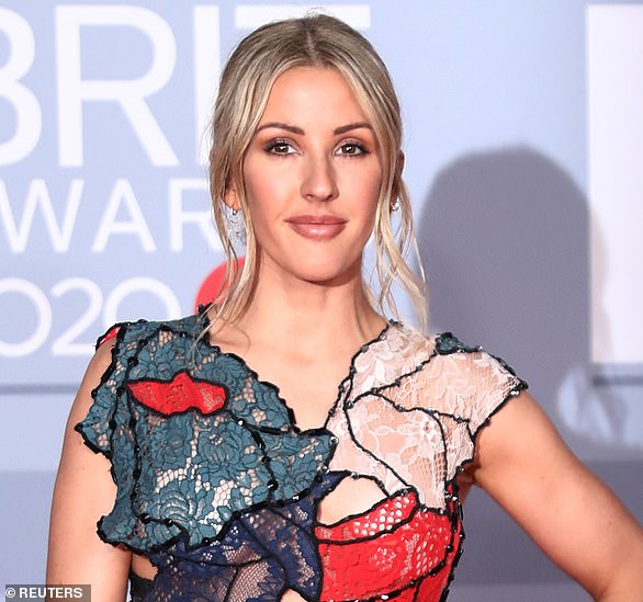 Ellie Goulding is pictured wearing Edy's eyelashes at the BRIT awards last month