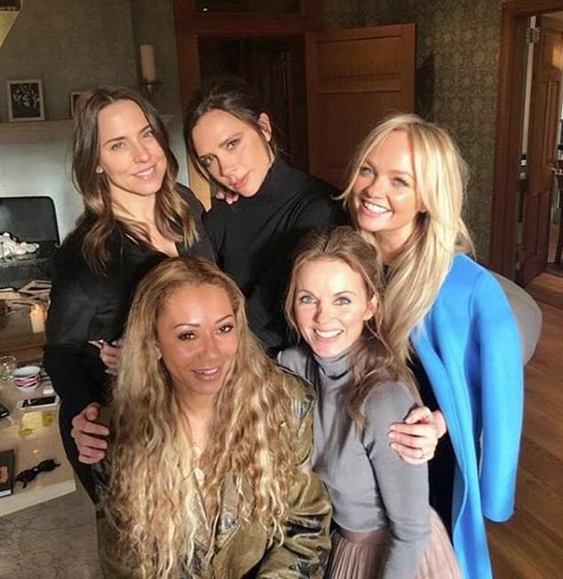 Mothers: Emma Bunton has reflected on the past decade of juggling her children with her Spice Girls career  on friend Giovanna Fletcher's Happy Mum Happy Baby podcast [pictured in 2018]