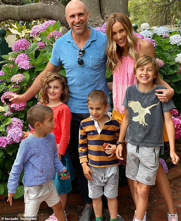 Meet the Judds: They have since welcomed four children: son Oscar, 10, daughter Billie, and twins Tom and Darcy (all pictured)