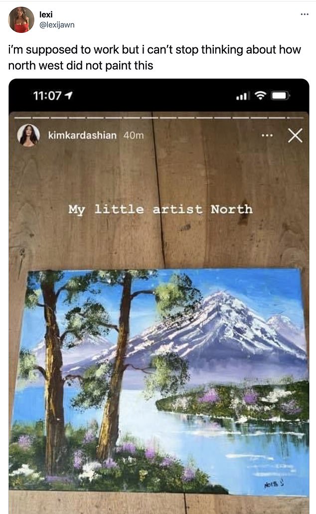 'North West did not paint this': wrote one Twitter user who 'couldn't stop thinking' about the issue