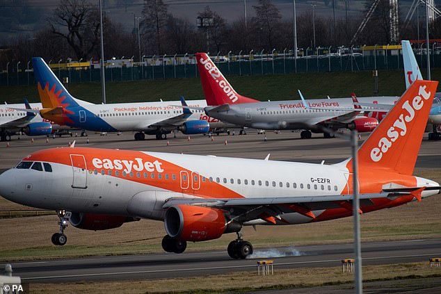 The three flights had more than 400 people aboard when they landed at Birmingham Airport (stock picture)