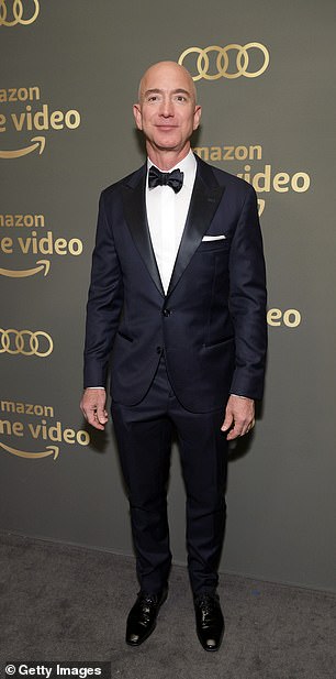 Jeff Bezos attends the Amazon Prime Video's Golden Globe Awards After Party at The Beverly Hilton Hotel