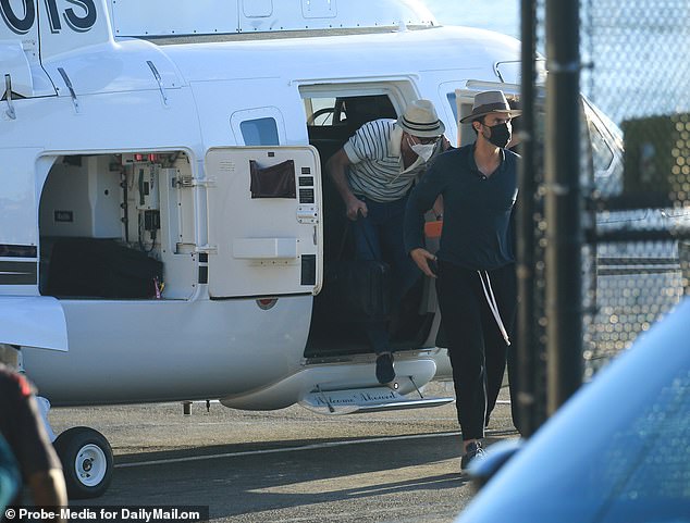 Skipping traffic: Celebrities are known for arriving at The Hamptons via helicopter