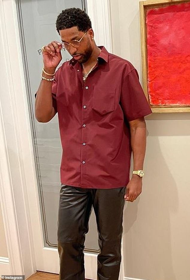 Tristan Thompson attended a birthday party in Bel Air on Friday night. Sources exclusively told DailyMail.com that Thompson disappeared into a bedroom with three women and emerged 'disheveled' 30 minutes later with his red shirt wrinkled