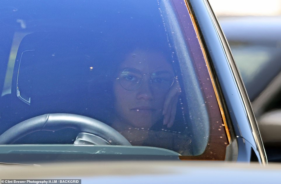 Natural beauty: Zendaya rocked a noticeably makeup-free face and wore her curly brunette tresses down