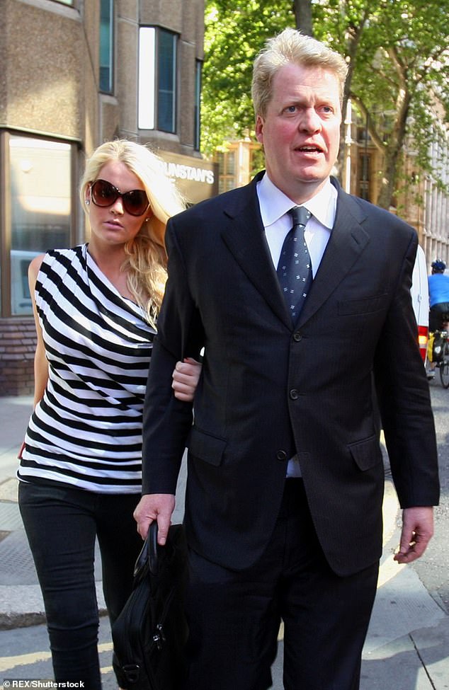 Earl Spencer and his daughter Kitty are pictured leaving his divorce hearing from Caroline Spencer in central London in 2009