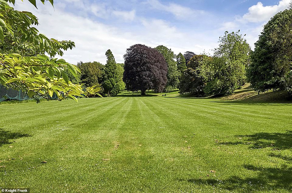 Tranquil: The property boasts its own parkland and woods, as well as a football pitch, on which soccer-mad Robbie will have no doubt enjoyed honing his ball skills