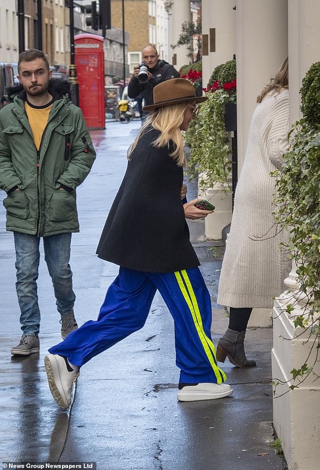 Casual: Although Melanie C wasn't present at the meet-up, Emma, 45, certainly made up for the expected absence of sports-inspired attire