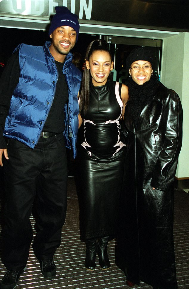 Way back when: Mel is pictured with Will and his wife Jada Pinkett Smith in 1998