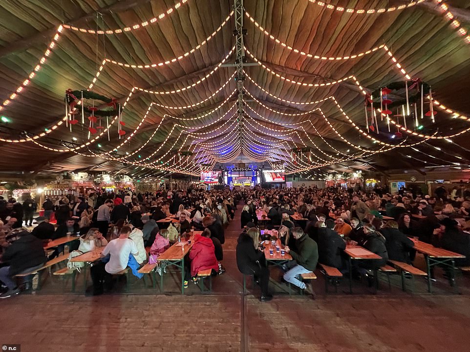 Crowds of people got into the festive spirit early this year, after London was plunged into a lockdown last Christmas and many had to alter their festive plans