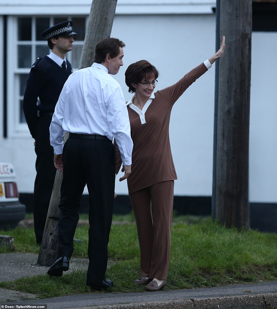 Remarkable: Lydia got into character waving at fans as the couple made their vote. The 1997 election saw Labour win by a landslide majority, making a net gain of 146 seats and winning 43.2% of the vote