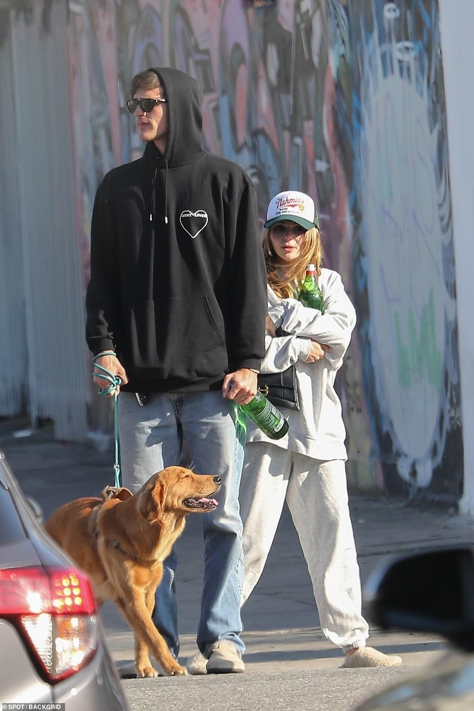 Furry friend! Jacob's adorable dog basked in the sunshine