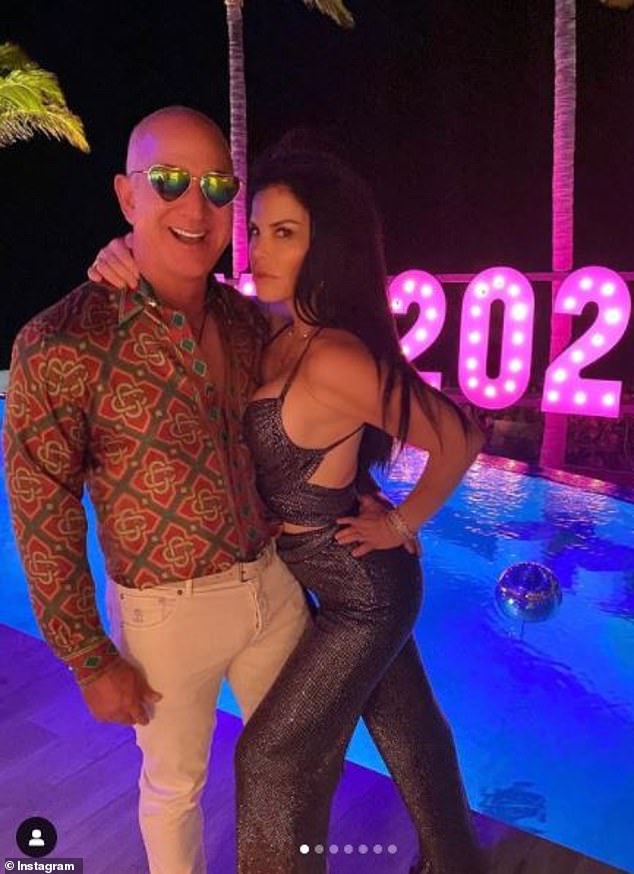 Jeff Bezos and his girlfriend Lauren Sanchez rang in the New Year with a raucous pool party in St. Barts along her ex fiance, adult son, and others