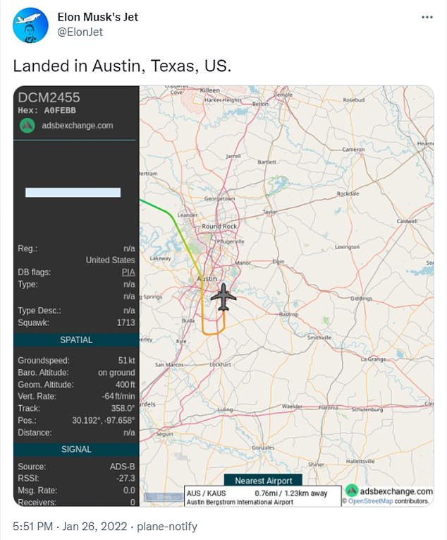 Musk appeared to be trolling Sweeney when his plane landed in Austin yesterday at the exact time that he was on an earnings conference call with thousands of investors