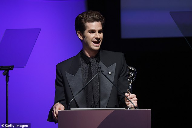 Globe winner: Garfield won a Golden Globe for his performance as Jonathan Larson in tick, tick... BOOM! and he's a front runner for the Best Actor Oscar