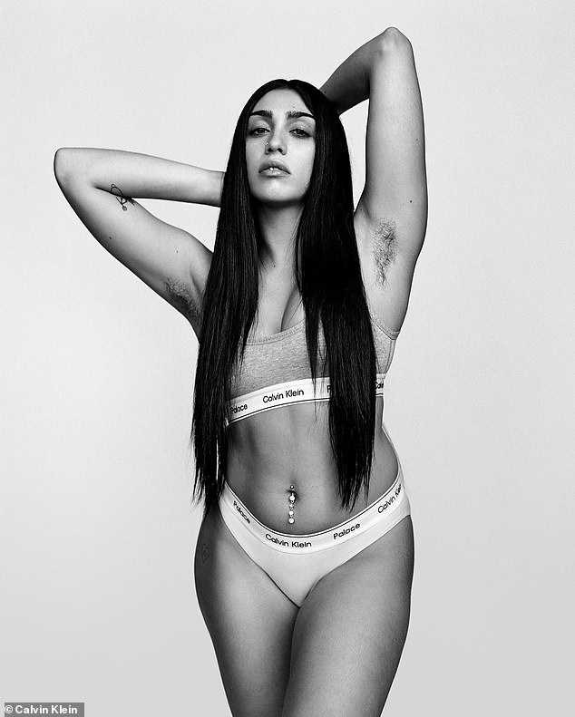 Letting it all hang out: Lourdes Leon is strutting her stuff - armpit hair and all - in new images from a Calvin Klein campaign