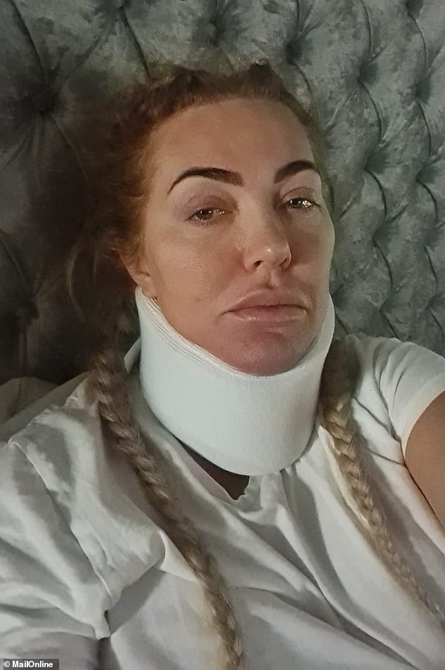 Horror! Aisleyne was rushed to hospital after being flung from a go-kart while travelling at a high speed at Rye House Kart Raceway in Hertfordshire