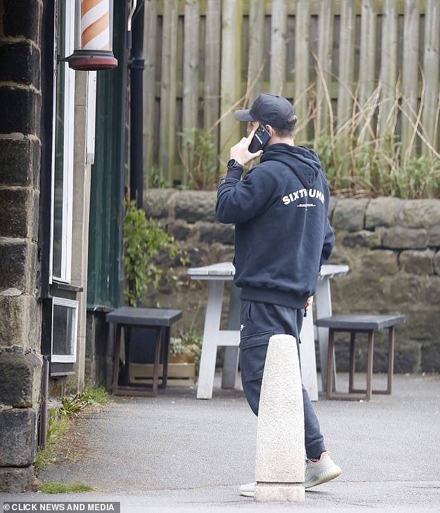 Keeping up appearances: The rugby player headed into the barber for a hair cut