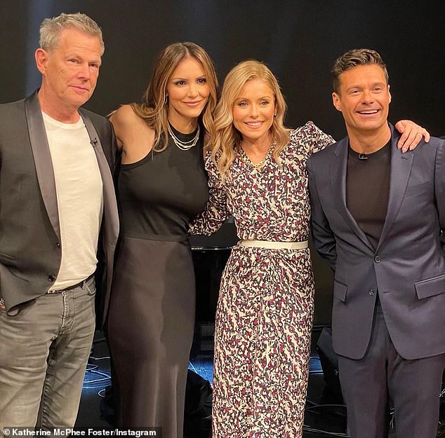 Performance: The Smash actress was accompanied by her husband, David Foster, 72, who played piano while she sang the song  Something to Shout About