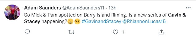 Could it be? The sighting also coincided with news that James Corden (who played Smithy) is returning to the UK after quitting The Late Late Show - with fans speculating if he'll get to work on another Gavin & Stacey series