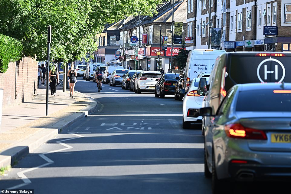 SOUTH LONDON: Long queues of traffic in the capital as people struggle to work or take their children to school this morning