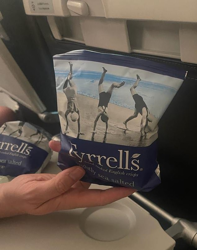 The frustrated passenger said that travellers were given a packet of crisps while on the short-haul flight