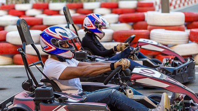 Players can relax at the desert go-kart track or take on team mates in a laser quest arena