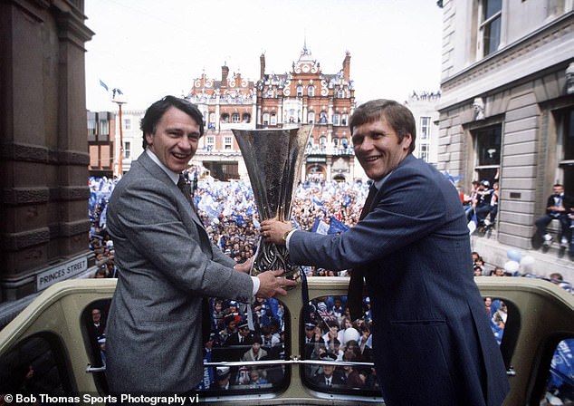 There is a print of Sir Bobby Robson cradling the UEFA Cup outside of McKenna's office