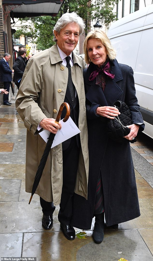 Support: Nigel Havers, 70, and wife Georgiana supported one another at the event