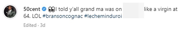 Oh dear: 50 - real name Curtis James Jackson III - reposted an image if an article discussing Madonna's video and wrote: 'I told y¿all grand ma was on bulls**! like a virgin at 64. LOL'