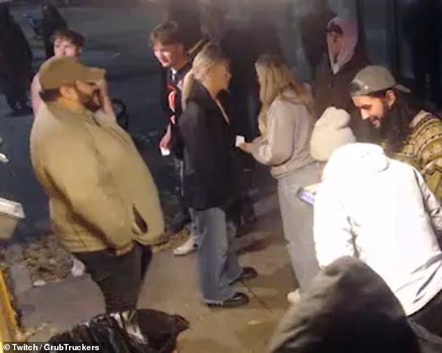 There were dozens of other youngsters waiting for food at the truck, which is parked outside a nightclub in downtown Moscow, Idaho, every Saturday between 10pm and 2.30am