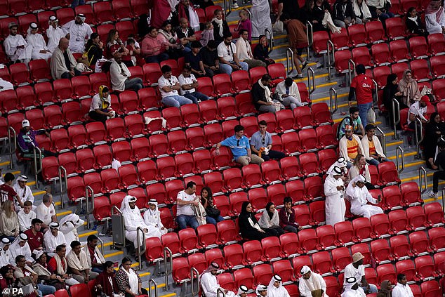 Masses of home fans departed the stadium at half-time after a poor first-half performance