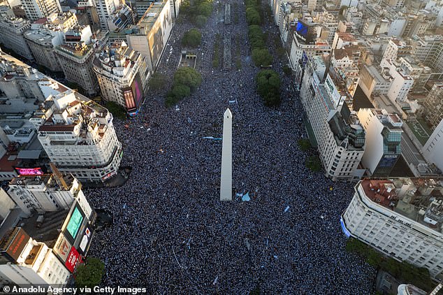 Argentina paraded with the trophy right through Buenos Aires to the Obelisk on Tuesday