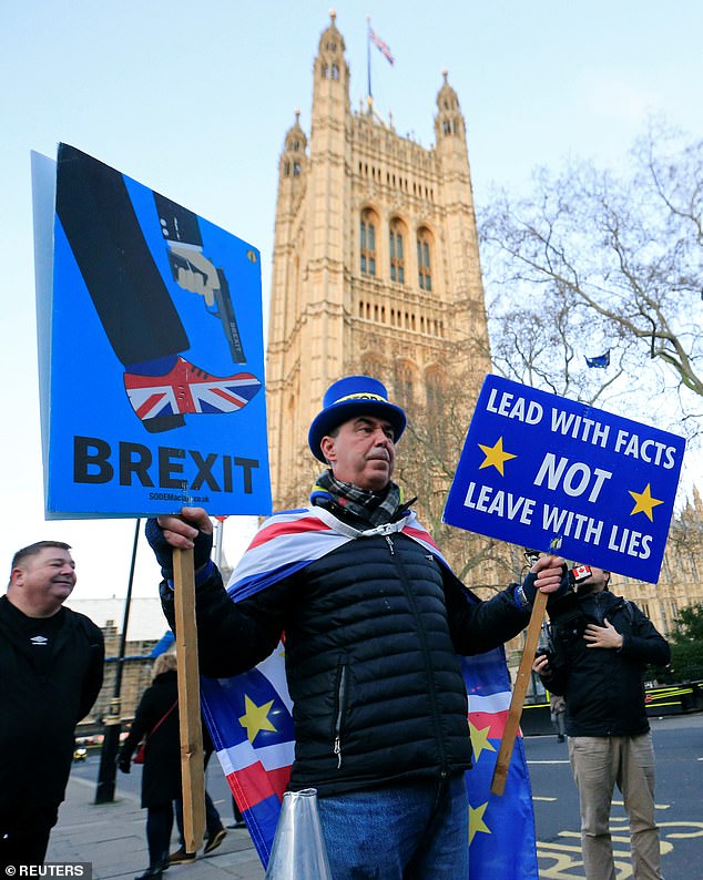 Mr Bray has been protesting outside Parliament for several years despite failing to stop Brexit