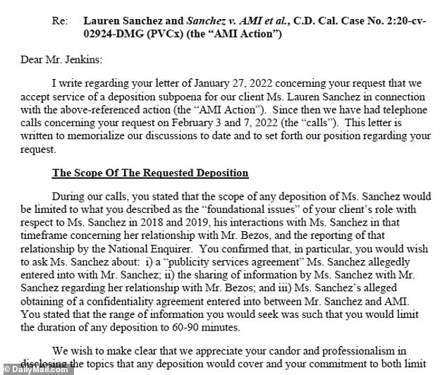 Last month, filings obtained by DailyMail.com showed Lauren Sanchez's lawyers dismissed her brother's latest bid to have her and Bezos deposed as nothing but an abusive ruse