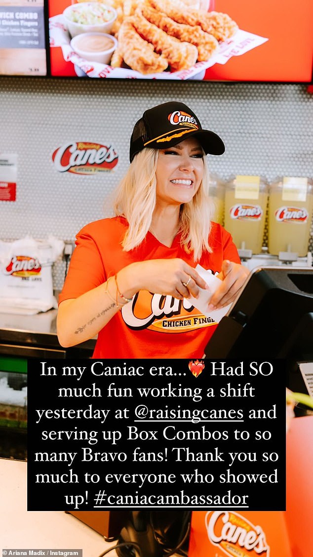 Ariana has even started making public appearances, with the star creating a media circus this week when she signed autographs and 'worked' a shift at a Raising Caine's chicken shop