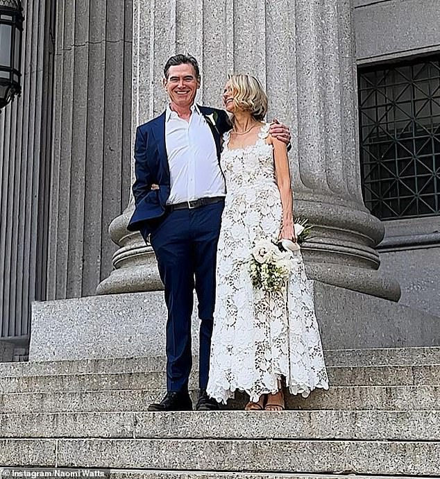 Australian actor Naomi Watts, 54, married her long-term boyfriend Billy Crudup, 54, on Friday