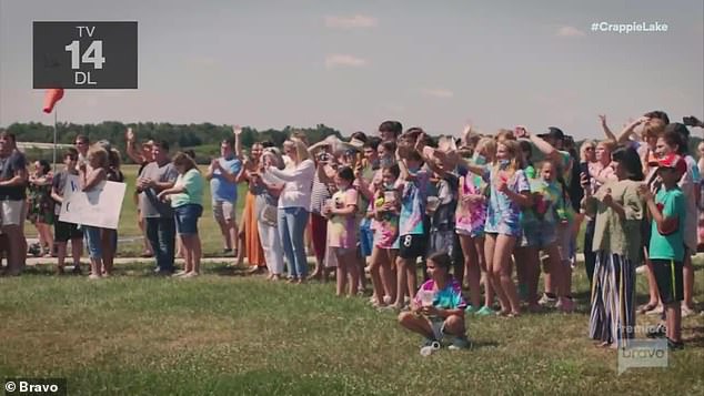 Warm welcome: A large group came out to welcome Luann and Sonja