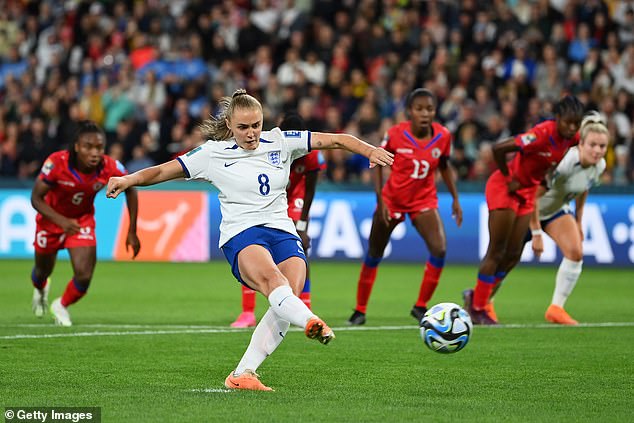 Stanway had her first penalty shot emphatically saved when Hattian goalkeeper Kerly Théus tipped the ball past the post, only to be given another chance after Théus' save was ruled as encroachment