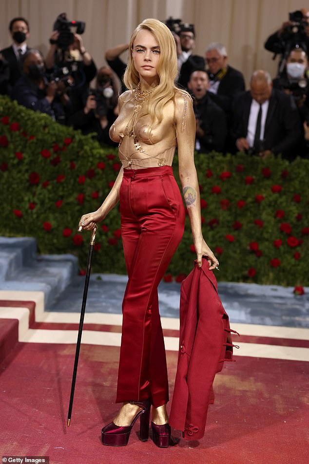 A British version of New York's Met Gala is set to take place in London next month. Pictured: Cara Delevingne attends The 2022 Met Gala